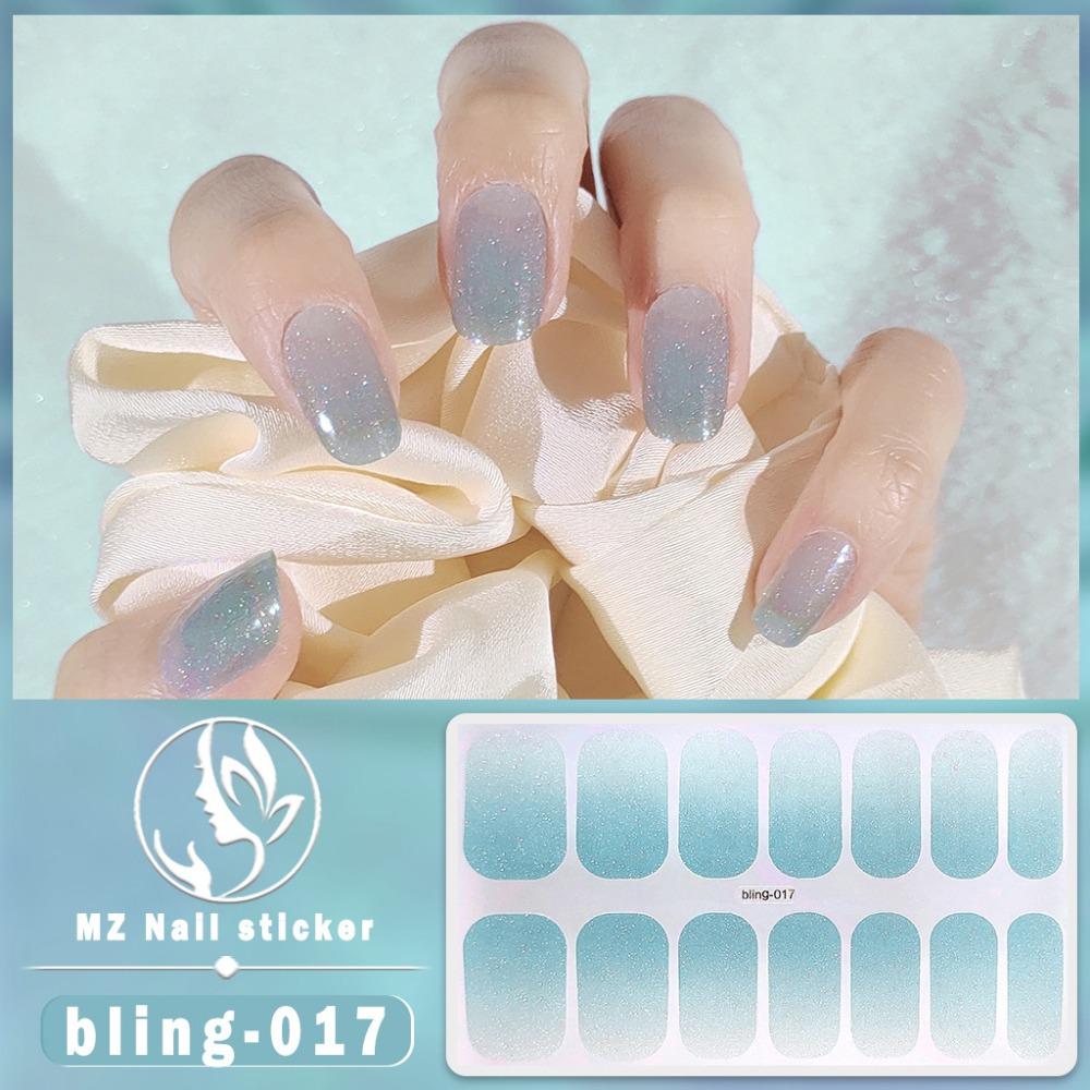 Charm Finger 14 Finger New Bling Fine Flash Aurora Gel Nail Oil Film Self-Adhesive Waterproof Seal-free Nail Art Sticker