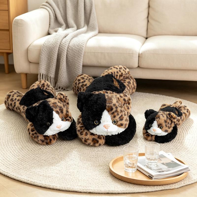 Calico Cat Plush Doll 40 60 80cm Multi Size Extended Paws Soft Huggable Animal Toy Bedroom Comfort Companion Gift Soft