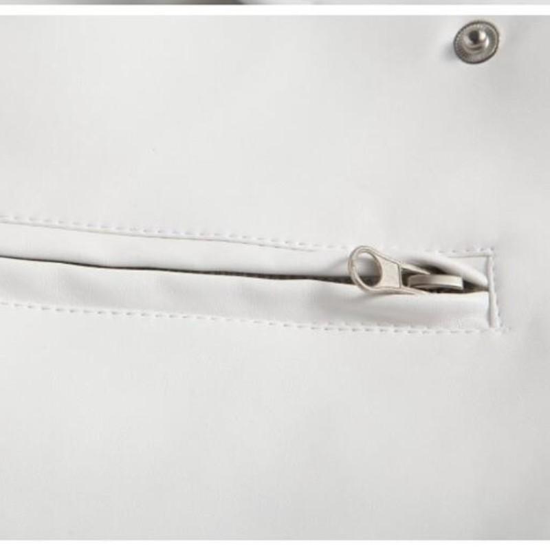 Neu Casual Revers Schlank Motorrad PU Leder Jacke Mantel Herrenbekleidung