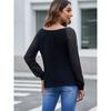 Fall and Winter New Arrival Cut Out Stripes V Neck Long Sleeves T-shirt Female 2024 Fashion Fashion Plus Size Pullover Bottoming Shirt Tops Female