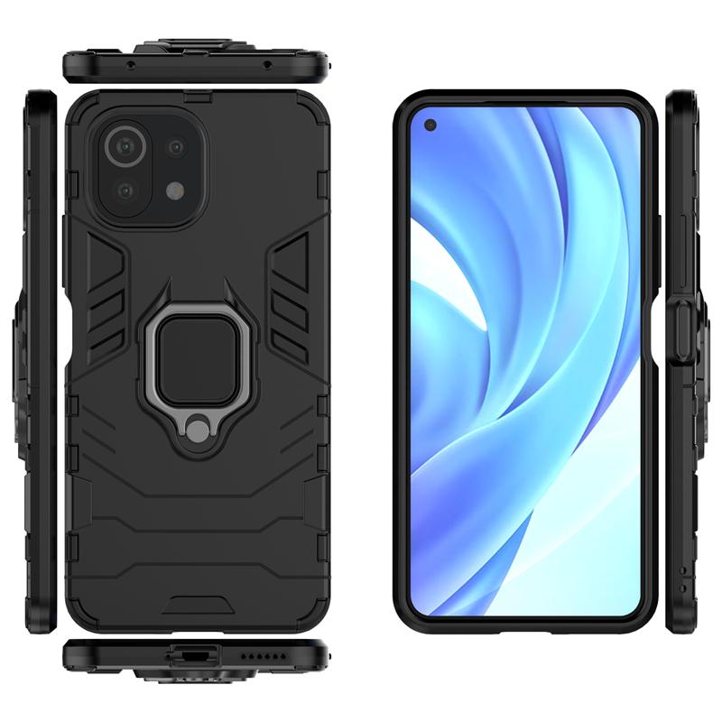 For Xiaomi 11 Lite 5G NE Case Armor Magnetic Suction Stand Full Cover Redmi Note 11S 11 Global Case Cover For Mi 11 Lite 5G NE