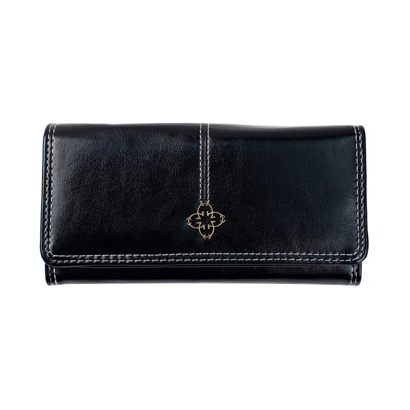 Damen Lange Retro Ölwachsleder Clutch Geldbörse mit Mehrfachkartenfächern und Münzfach