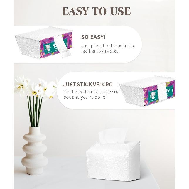 Livelab Paper Towels Cover Compatible with Kleenex Disposable Paper Hand Towels, PU Leather Tissue Box Holder Dispenser for Tabletop, Bathroom, Car,