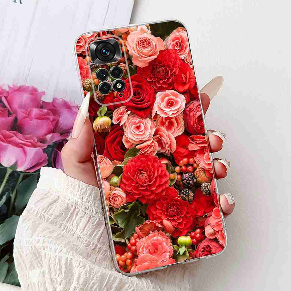 Colourful Flower For Xiaomi Redmi Note 11 4G Case Silicone Soft ShockPoof Back Cover For Redmi Note 11S Note11s Note11 4G Cases