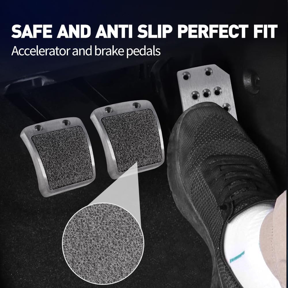MUTEKI Pedal Brake Accelerator Pedal Car Pedal Aluminum Alloy Pedal 3 Universal Fit Covers, Pedal, Covers, Anti-Slip Non-Slip Pads, Pieces,