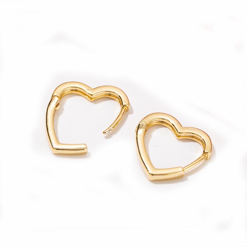 Hollow Love Heart Geometric Earrings For Women Girls Minimalist Elegant Classic Ear Buckle Wedding Bride Jewelry Gifts