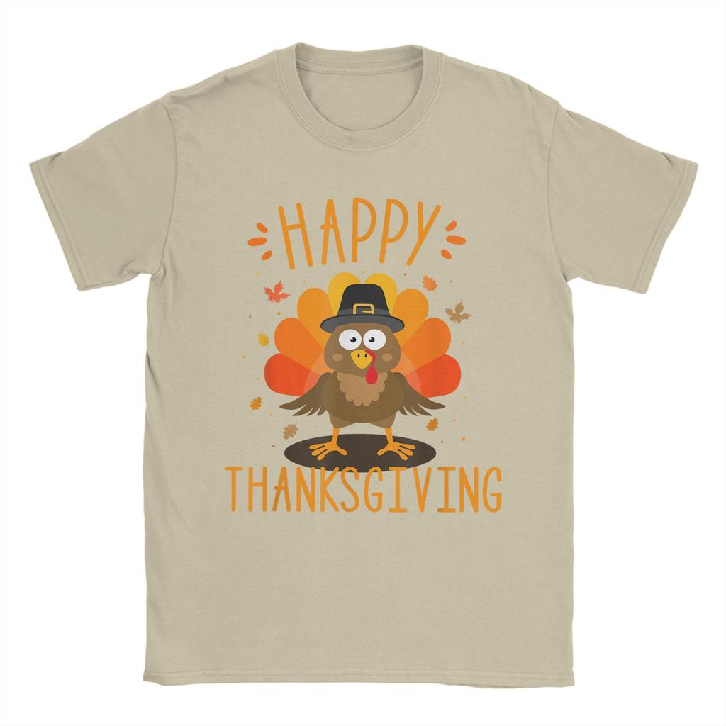 Men Women T Shirt Happy Thanksgiving For Turkey Day Family Dinner TShirts Leisure Summer Tees Vintage Printed 100 Cotton Tops