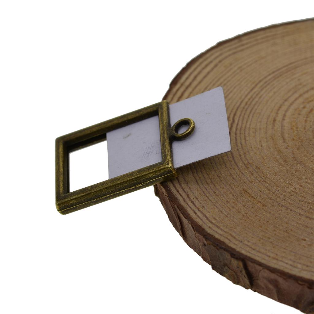 Alloy Rectangle Blank Cabochon Settings/ Pendants Base  20pcs Antique Silver