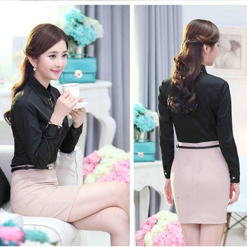 2025 Women's Versatile Long Sleeve White Shirt - Korean Style Professional Spring & Autumn Top