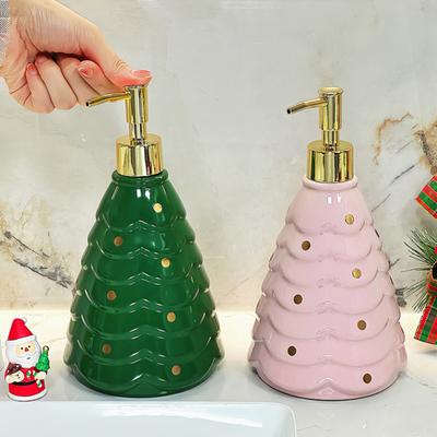 Christmas Soap Dispenser Refillable Leak Proof Decorative Pump Bottle Holiday Christmas Tree Hand Soap Dispenser