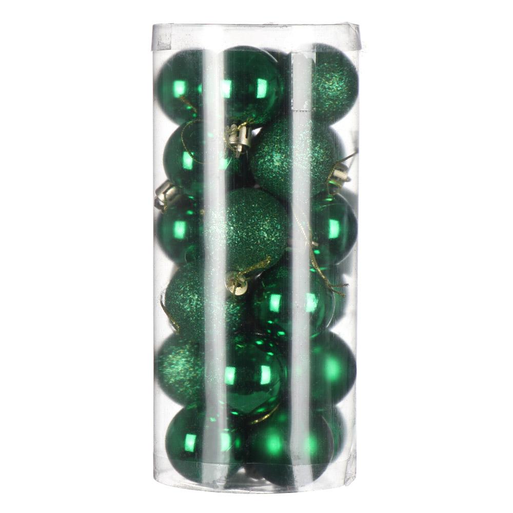 

24Pcs 3/4/6cm Plastic Crafts Home Decor Xmas Hanging Ball Bauble Christmas Tree Decoration Drop Pendant 3CM зелений