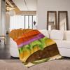 Food H Hamburger P Pizza Throw Flannel Throw Blanket Suitable for Sofa Living Room Bedroom