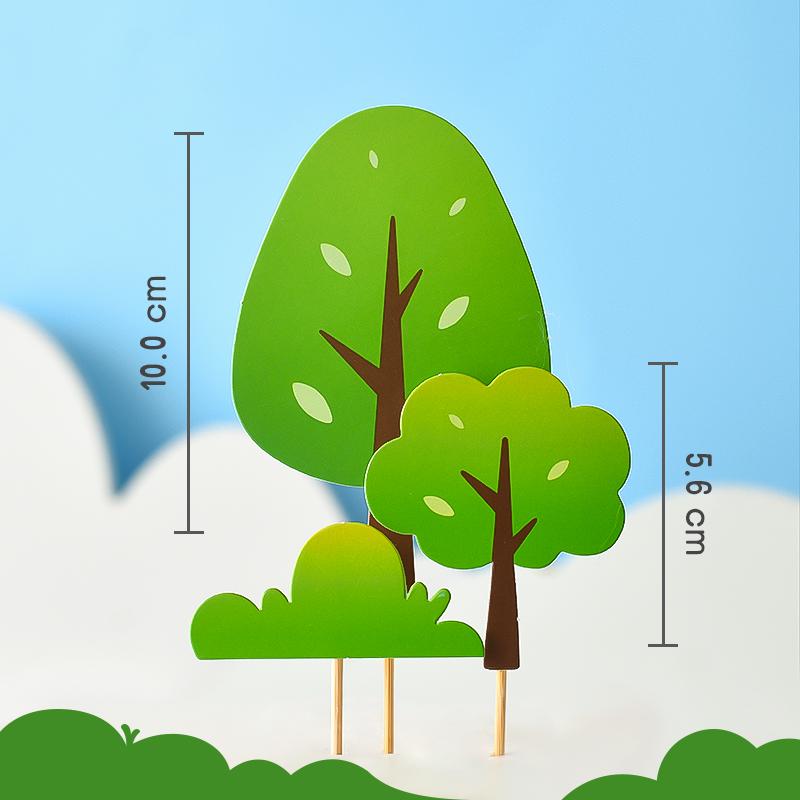 Forest Leaves Cake Topper: Apple & Coconut Tree Decor with Free Shipping