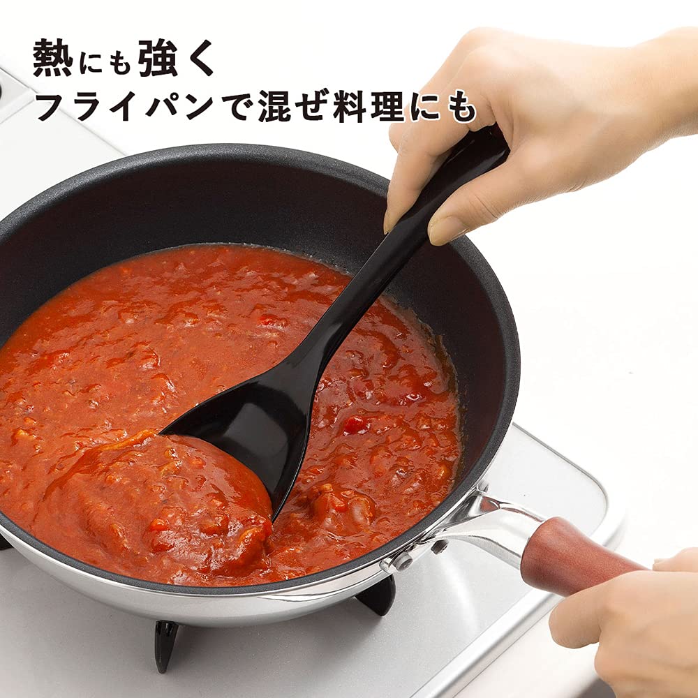 Shimomura Planning Silicone Cooking Set of Large and Small In Dishwasher Heat Can and Scoop with One Spoon Scratch the Frying Easy To Use In a Small