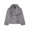 Women Faux Fox Fur Cropped Coat Large Lapel Collar Luxury Short Fluffy Jacket Cruelty‑Free Warm Outerwear For Winter Party Street Wear