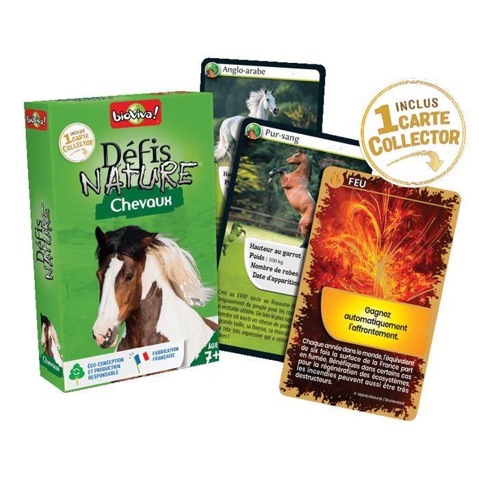 Jeu de cartes - Défis Nature - Chevaux - 2 à 6 joueurs - Dès 7 ans - Fabriqué en France et éco-responsable