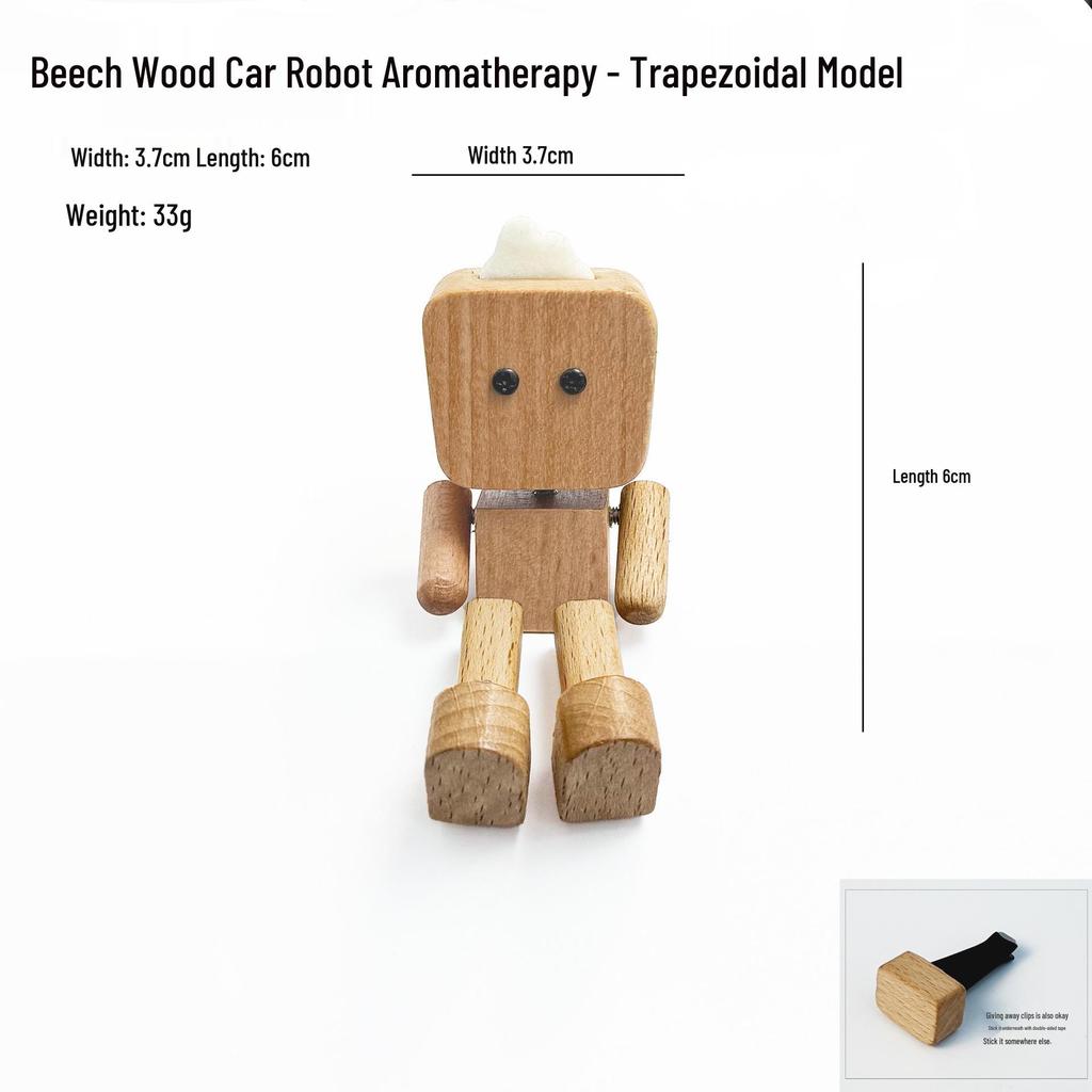 T-Shaped Head Robot Air Vent Diffuser: Wooden Leg-Shaking Car Air Freshener Ornament