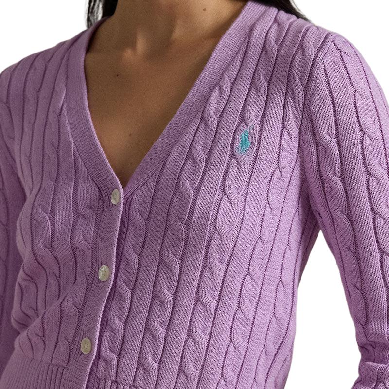 Polo Ralph Lauren Ss24 Solid Color Logo Embroidered Single-Breasted Slim Fit V-Neck Long Sleeve Knit Sweater Women Sweater WMPOSWENDW20250-500