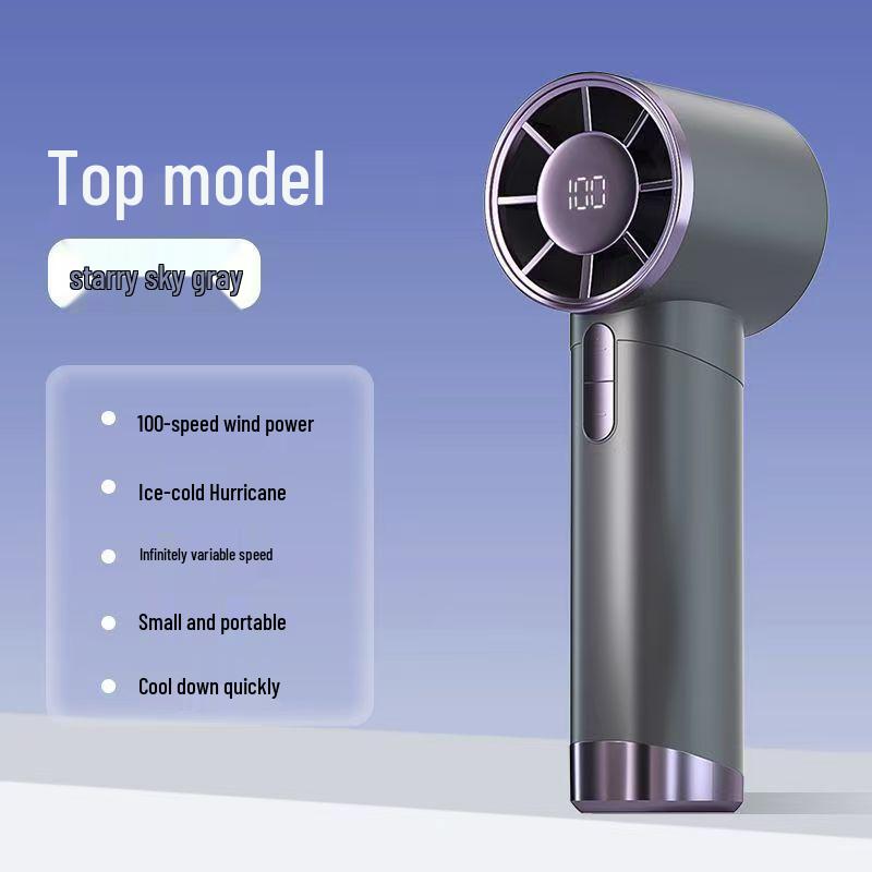 

High-Speed Portable Handheld Mini Fan with USB Charging for Powerful Outdoor Use 59*53*158 mm сірий колір