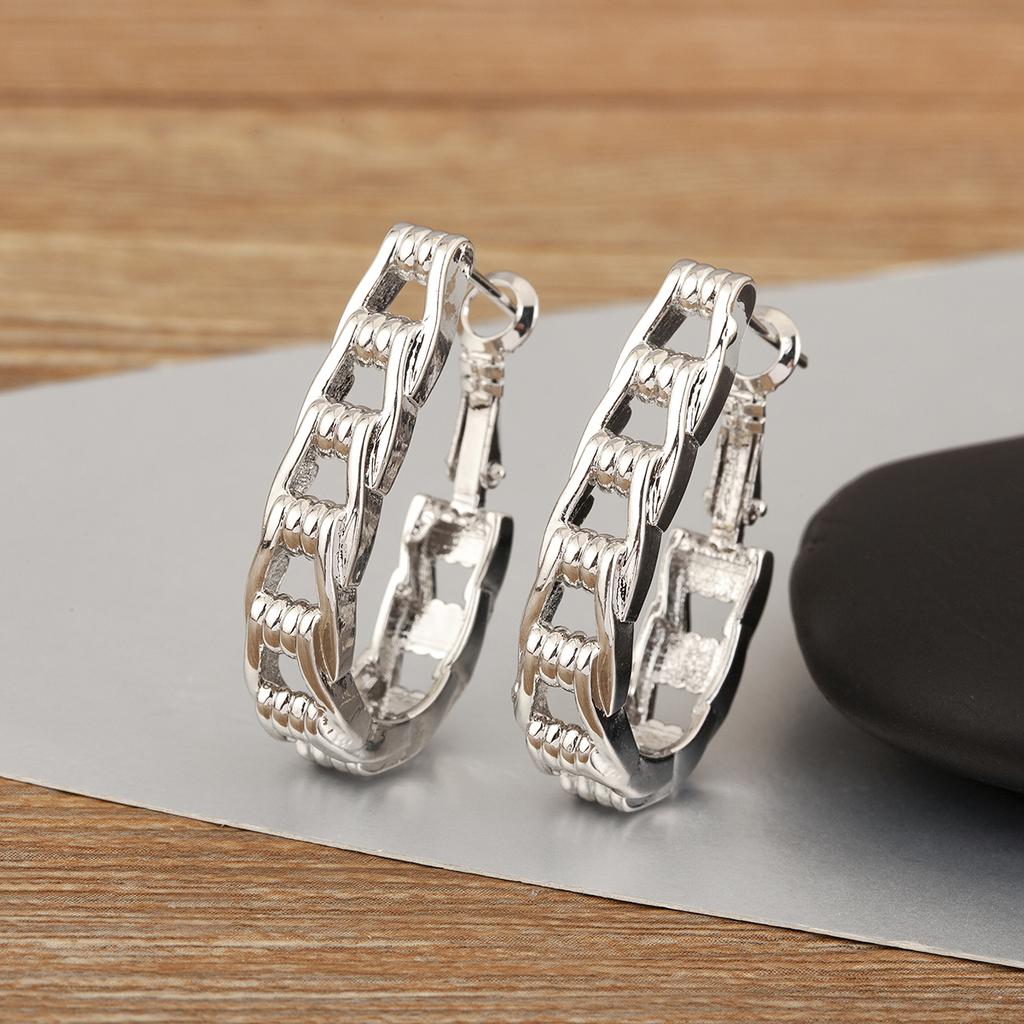 Nidin New Trendy Copper Unique Twist Round Hoop Earrings For Women Female Punk Style Daily Party  Ear Jewelry Gifts Wholesale