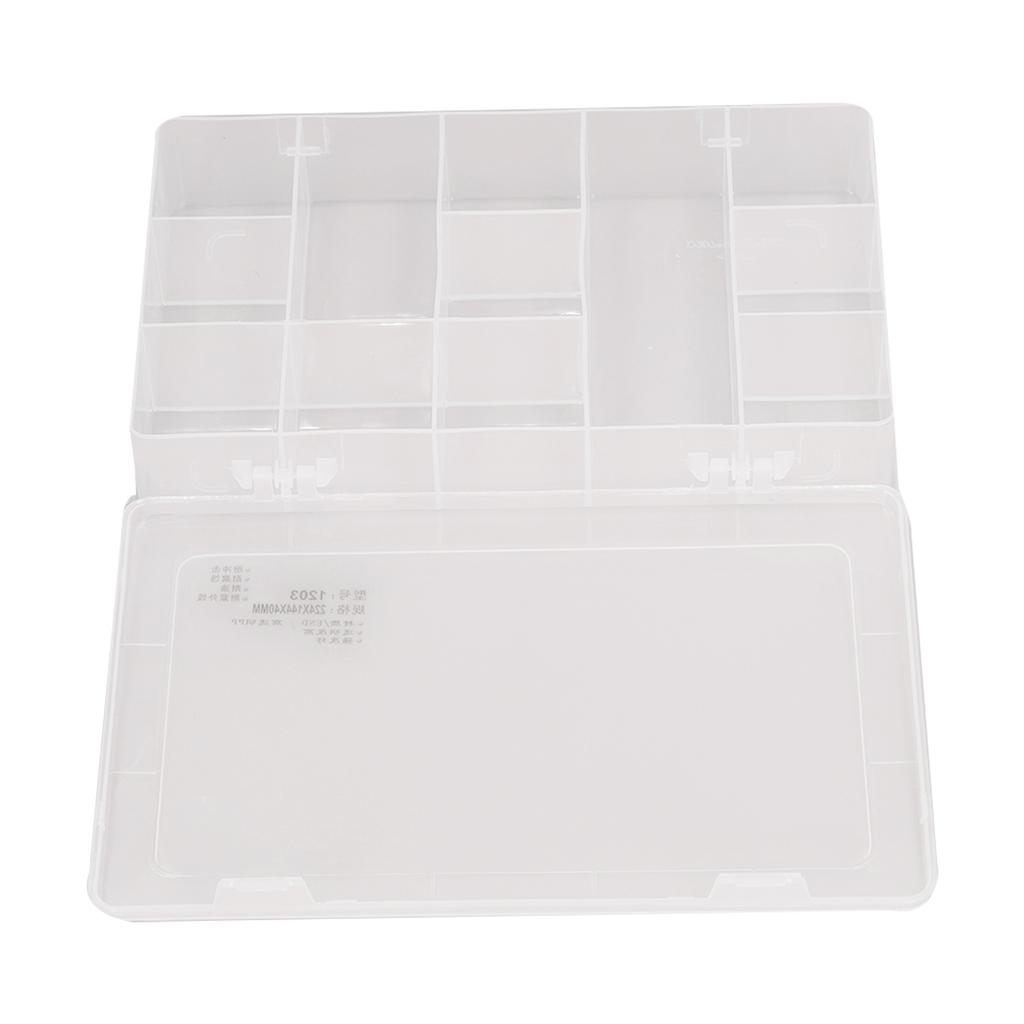Clear Plastic Jewelry Box Organizer 12 Grids Divided Storage Container Case For Electronics Accessor
