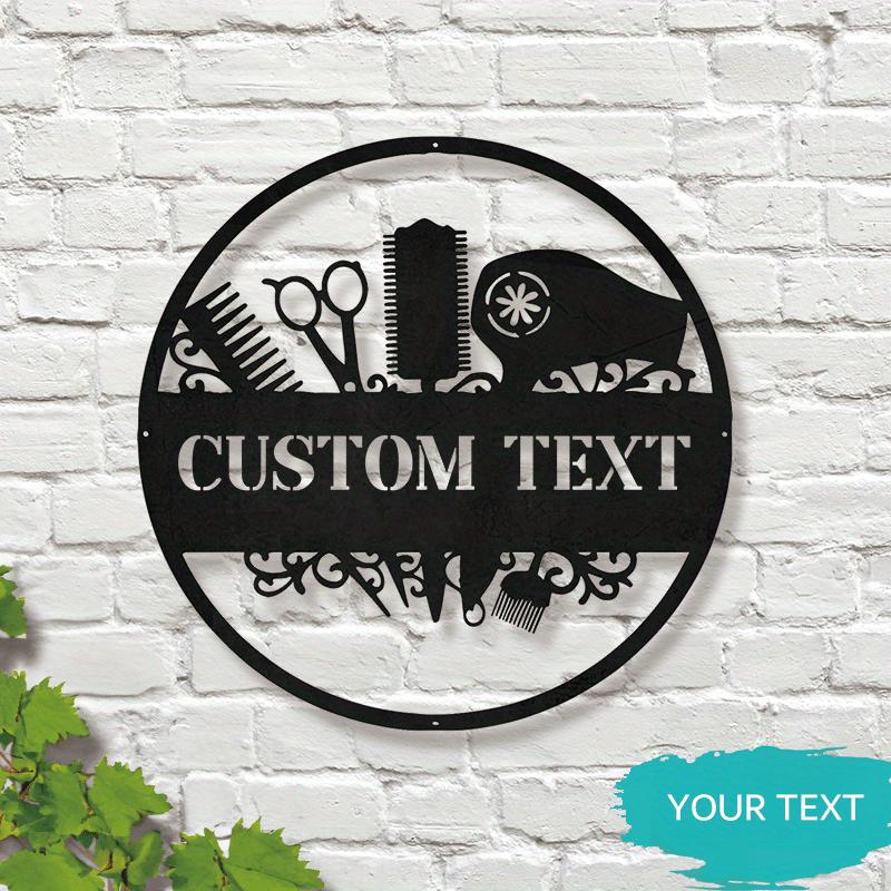 

Metal Wall Art Sign for Hair Salon Barber Shop, Contemporary Craft Room Kitchen Decor, Personalized Hanging