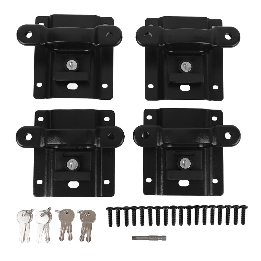 4 Pcs Truck Bed Tie Down Anchors with Plates Alloy Steel Secure Fastening Point FL3Z 99000A64 B for Raptor 2015 To 2025