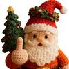 1/2/4Pcs Christmas Crocheted Santa Claus Ornament Handmade Knitted Yarn Middle Finger Santa Doll Xmas Holiday Party Decoration