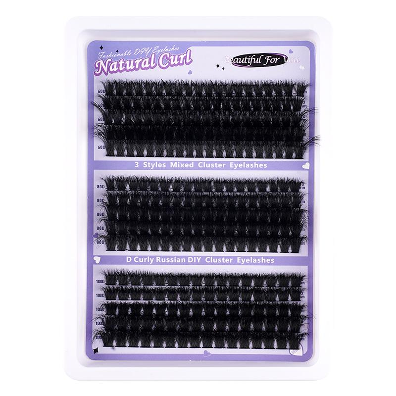230-300 Clusters Voluminous D-Curve Segment False Eyelashes DIY Kit