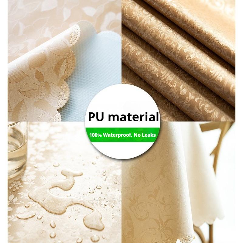 Wasserdichte, ölfeste, verbrühsichere und waschfreie Tischdecke für Hotel und Restaurant Haushalt Rund Großer runder Tisch