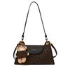 Leopard print bag women's large-capacity 2025 new autumn and winter versatile niche shoulder underarm bag commuter baguette messenger bag