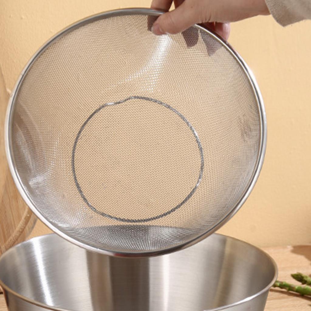 Kitchen Colander Multifunctional Stainless Steel Rice Washing Bowl Food Strainer with Foot for Fruit Vegetable 28 X 12cm / 11 X 4.7in