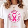 Breast Cancer Awareness T Shirt Fight Believe Hope Pink Ribbon Vintage Washed Casual Breathable Designer Clothes Comfortable