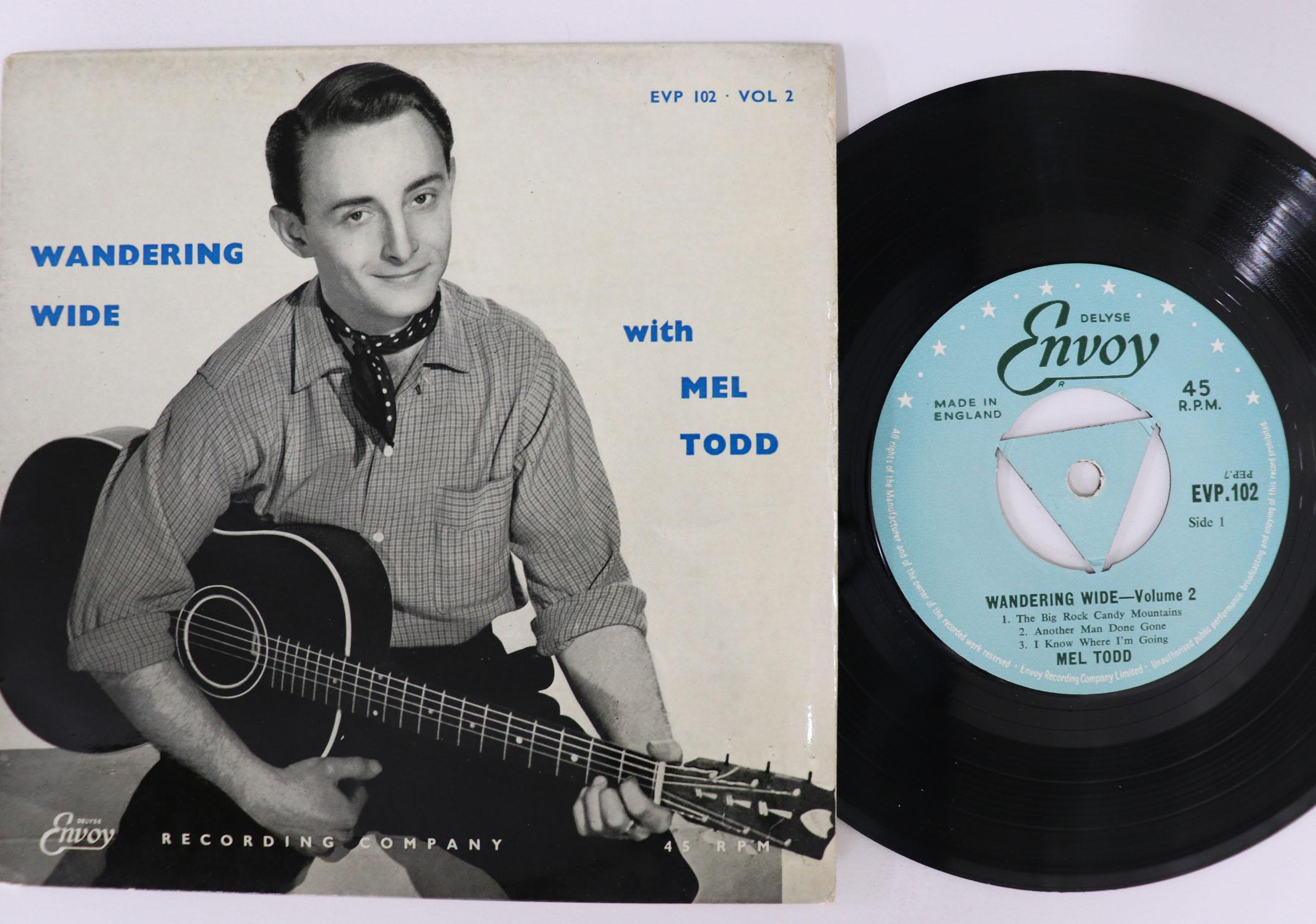 

7inch Record MEL TODD - Wandering Wide - Volume 2 EVP102 ENVOY 1958 UK Folk Used