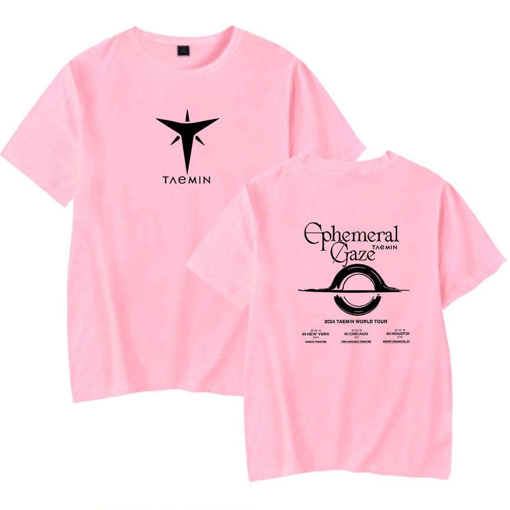 Summer Taemin Ephemeral Women Men's T-shirts Graphic Shirt Letter Printed O-Neck Oversized Short Sleeves Fashion Mens Clothing Streetwear