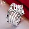 925 Sterling Silber AAA Zirkon Kristall Ring Modische Hochzeit Schmuck