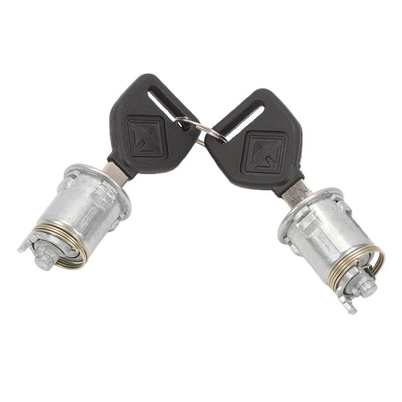 For Freightliner FLD 112 120 Century Cascadia Classic Door Lock Cylinder Kit- 1 Set Silver Black
