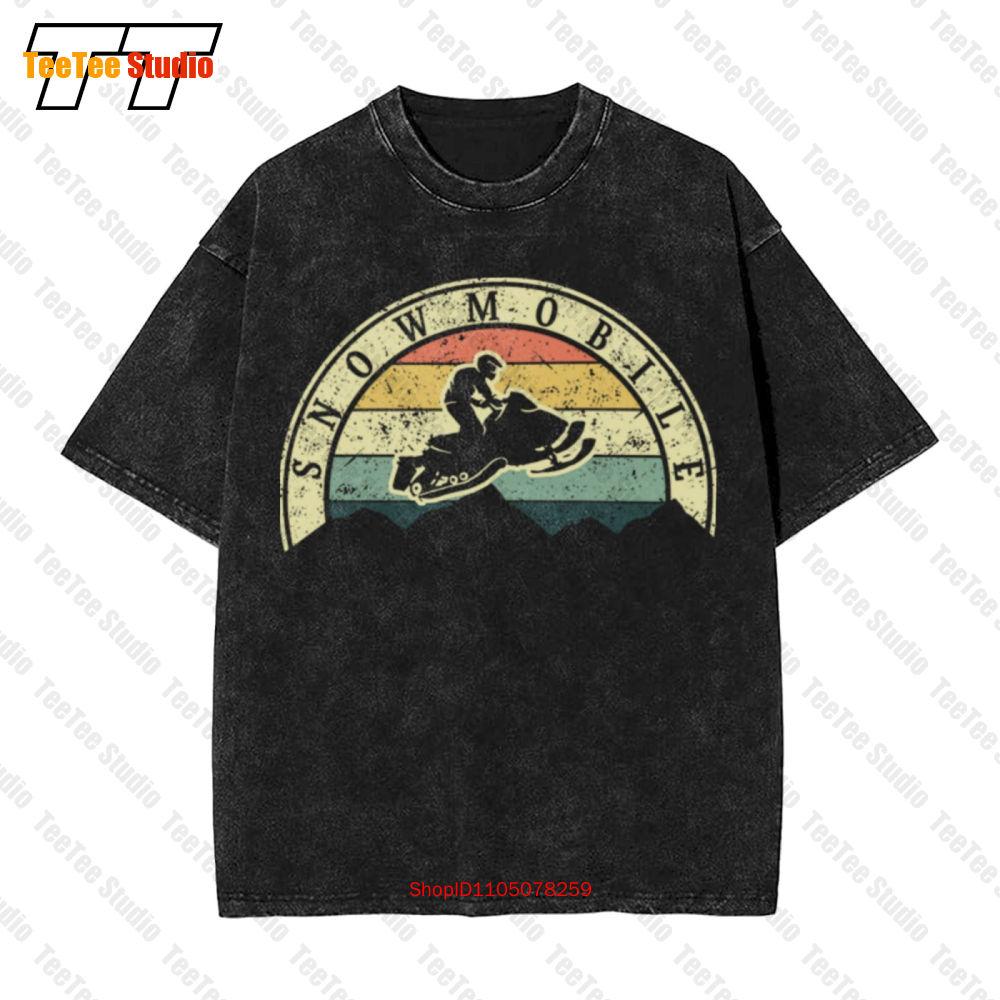 Snowmobiling Winter Sport Snowmobile Vintage Oversized TShirt RGMM S