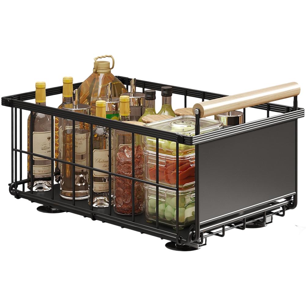 Foldable Pull Out Kitchen Under Sink Storage Basket Organizer Drawer Shelf for Cabinets and Pantry Organization
