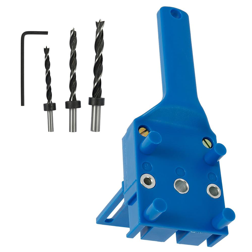 Quick Wood Doweling Jig Plastic ABS Handheld Pocket Hole Jig System 6/8/10mm Drill Bit Hole Puncher For Carpentry Dowel Joints