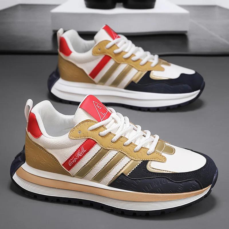 Walking Shoes Wear Resistant Comfortable Soft Thick Soled Casual Sports Shoes Outdoor Lace Up Heightening Indoor Running Shoes