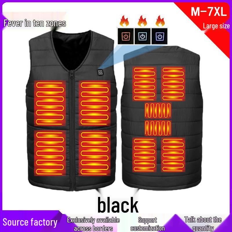 Smart Heating Vest - Thickened V-neck Jacket with Three-level Temperature Control for Men & Women, Ideal for Autumn/Winter