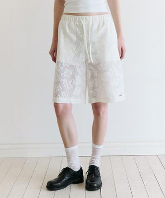 ROLAROLA Lace Bermuda Pants Ivory