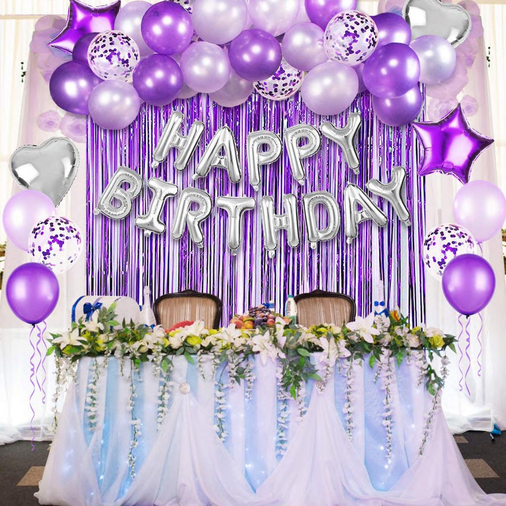 Party Decorations, Purple Rain Curtain Balloon Set, Birthday Atmosphere Decoration