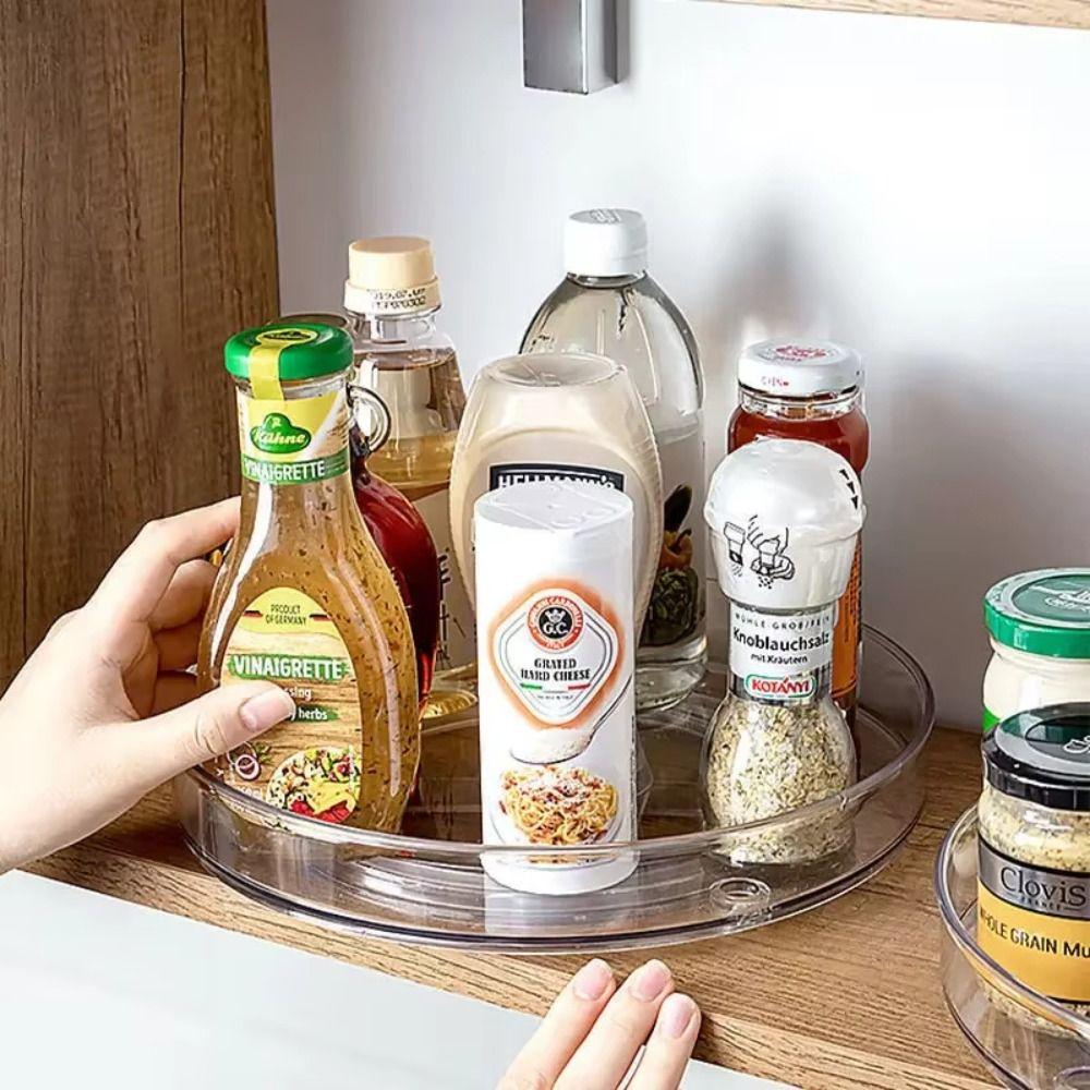 1/2/3-layer Spice  Seasoning Shelf Turntable Organizer Makeup Storage Trays  for Desktop