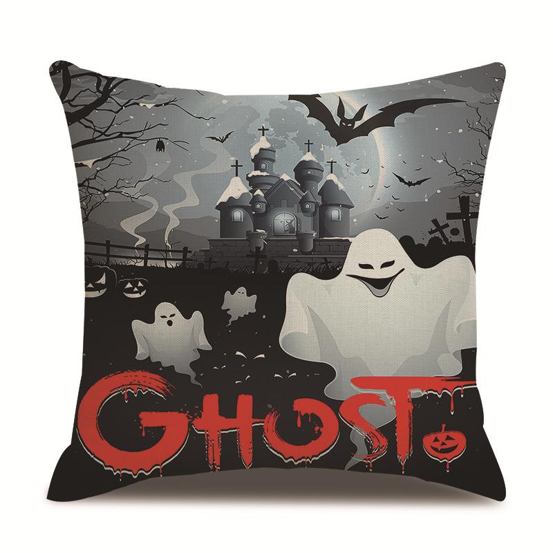 Halloween Linen Pillow Cover Printed Pillow Cover