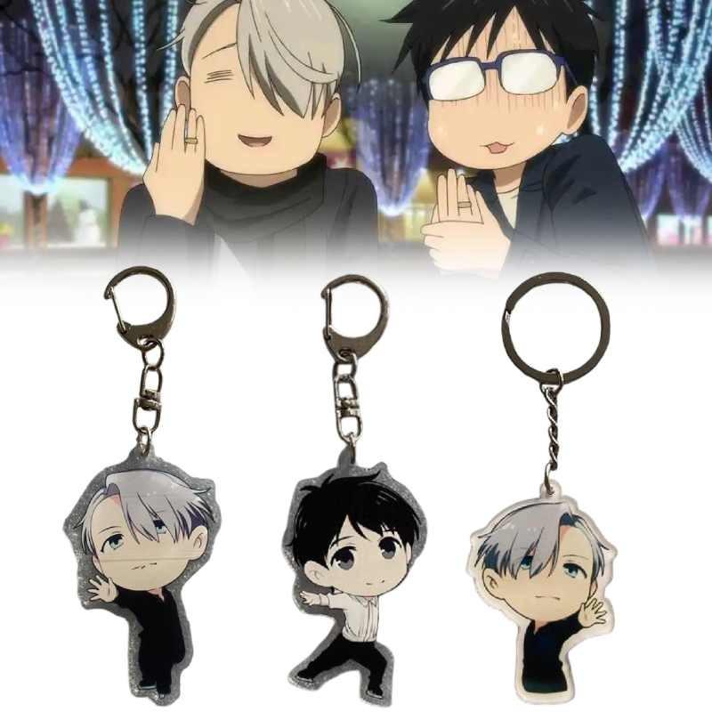 On Yur Ice Katsuki Yuri Victor Nikiforov Key Chain Backpack Decoration Pendant