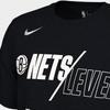 Nike Brooklyn Nets Alphabet Print Round Neck Pullover T-Shirt Men Tops Black DQ8984-010