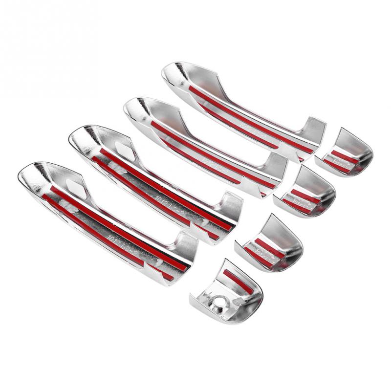 8 Pcs Silver Chrome Car Chromium Electroplating Door Handle Cover Trim for Toyota Land Cruiser Prado 2010-2018 Car