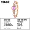 Mokago Women's Quartz Alloy Temperament Watch with Full Diamond Crown and Bracelet - Waterproof Light Luxury